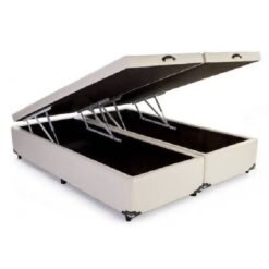 Base Box Casal Bipartido Baú Corino Branco – BIOSTAR