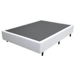 Base Box Casal Simples Corino Branco - BIOSTAR