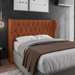 Cabeceira Casal Maldivas Veludo Laranja - ITALIANFLEX