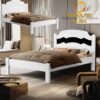 Cama Casal/Viúva Íris Branco/Preto/Branco - VJ MÓVEIS