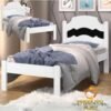 Cama Solteiro Íris Branco/Preto/Branco – VJ MÓVEIS
