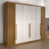 Guarda-Roupa 6 Portas Maldivas 2,00 m Cinamono/Off White  - MINASPLAC