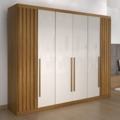 Guarda-Roupa 6 Portas Maldivas 2,00 m Cinamono/Off White  - MINASPLAC