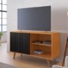 Rack até 43" Carinho Cinamomo/Preto - JCM MOVELARIA
