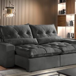Sofá Retrátil e Reclinável Avalon 250 Cinza - IMPÉRIO ESTOFADOS