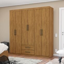 Guarda-Roupa 6 Portas(Sem Espelho/Sem Pés) Áries 1,53 m Cinamono – CARIOCA MÓVEIS
