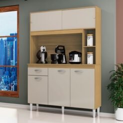 Kit Cozinha Duda 1,20 Damasco/Off White - POQUEMA