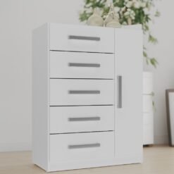 Cômoda 5 Gavetas com Sapateira Corais CO 1523 Branco - RODIAL MÓVEIS