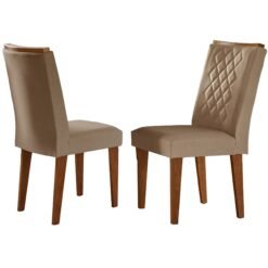 Kit 2 Cadeiras Jade Imbuia/Linho Turim 07 - RUFATO