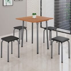 Mesa Dobrável Luana Cinamono/Martelado Prata - SOMA TUBULARES