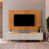 Painel Ripado até 75″ Versátilis 2,17 m Naturale + Rack Atenas Off White/Naturale – MAVAULAR