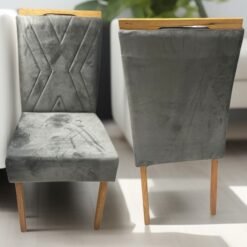 Kit 2 Cadeiras Débora Imbuia Mel Veludo Grafite 406 – AVALON DECOR