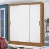 Guarda-Roupa 3 Portas Dubai/Santiago (Sem espelho) Cinamomo/Branco  – CARIOCA MÓVEIS