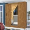Guarda-Roupa 3 Portas Dubai/Santiago Plus(1 Porta espelhada) 1,79 m Cinamono – CARIOCA MÓVEIS