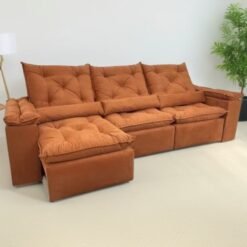 Sofá Retrátil e Reclinável Grécia 2,70 m Terracota – KASA COMIGO ESTOFADOS