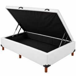 Base Box Solteiro Baú Corino Branco - BIOSTAR
