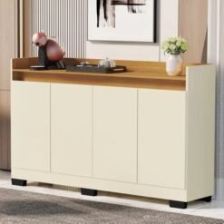 Buffet 4 Portas Real Pérola/Mel - MÓVEIS PRIMUS