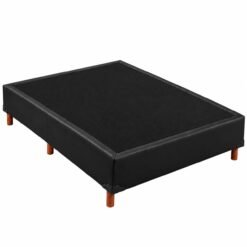 Base Box Casal Simples Corino Preto - BIOSTAR