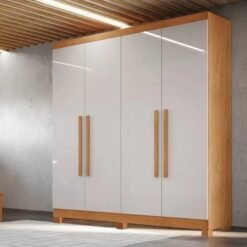 Guarda-Roupa 4 Portas Sergipe 1,20 m Nature/Off White - BIANCHI