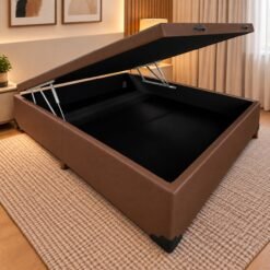 Base Box Casal Baú Corino Marrom - ALTO NÍVEL CAMAS E COLCHÕES