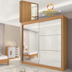 Guarda-Roupa 2 Portas Titanium 2,20 m Cinamono/Off White/Cinamono – D’DORO MÓVEIS