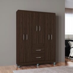 Guarda-Roupa 6 Portas Milão 1,35 m Chocolate - POQUEMA