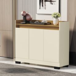 Buffet 3 Portas Real Pérola/Mel - MÓVEIS PRIMUS