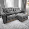 Sofá Retrátil e Reclinável Hércules/Zurique 2,50 m Veludo Cinza - VICAM ESTOFADOS