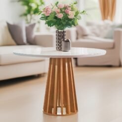 Mesa Redonda Berlim 100 Cinamono/Off White – CEL MÓVEIS