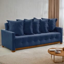 Sofá Cama Feeling 2,05 m Veludo Azul - INNOVE ESTOFADOS