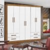 Guarda-Roupa 6 Portas Hércules (Sem espelho) 1,77 m Cinamono/Branco – CARIOCA MÓVEIS