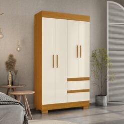 Guarda-Roupa 4 Portas Maya 0,998 m Cinamomo/Off White - ACP MÓVEIS