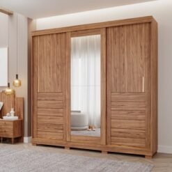 Guarda-Roupa 3 Portas Slide Cecília 2,352 m Cinamono - PANAN MÓVEIS