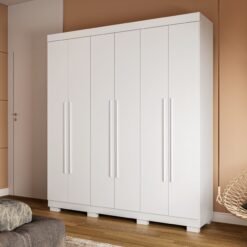 Guarda-Roupa 6 Portas Paolla 1,80 m Branco - ACP MÓVEIS