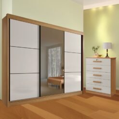 Guarda-Roupa 3 Portas Los Angeles + Cômoda Ipanema Cinamono/Off White – D’DORO MÓVEIS