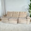 Sofá Retrátil e Reclinável Imperial 2,75 m Veludo Jolie Bege 03 – IMPERIAL DECOR