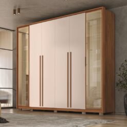 Guarda-Roupa 6 Portas Octavius 2,65 m Freijó/Off White - CAEMMUN MOVELARIA