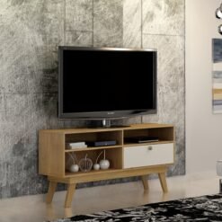 Rack até 50" Houston Cinamono/Off White - VALDEMÓVEIS