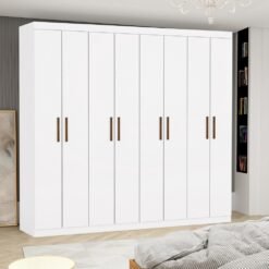 Guarda-Roupa 8 Portas Rubi 2,08 m(Sem Espelho)Branco - CARIOCA MÓVEIS