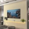 Painel até 85" Nobre Ripado 230 Off White - GELIUS