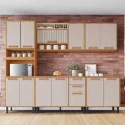 Cozinha Completa Nápoles Cinamono/Off White - ITATIAIA