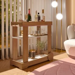 Carrinho Bar Rosé Cinamono/Off White - ARTELY