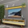 Painel até 85″ Nobre 230 Cinza + Rack Requinte 212 Cinza/Off White – GELIUS