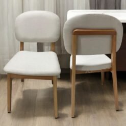 Kit 2 Cadeiras Gaya Mel/Linho Bege 01 - J SILVA MÓVEIS