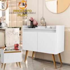 Buffet 2 Portas Gold Branco/Mel/Branco – MÓVEIS PRIMUS