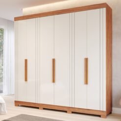 Guarda-Roupa 6 Portas Cecília 2,346 m Cinamono/Off White - PANAN MÓVEIS