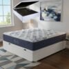 Colchão Casal Blue Sea D28 + Base Box Baú Corino Branco – ANJOS COLCHÕES + ALTO NÍVEL CAMAS E COLCHÕES