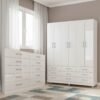 Guarda-Roupa 6 Portas Paraty 3690 + Cômoda 10 Gavetas Caribe Branco - Fellicci