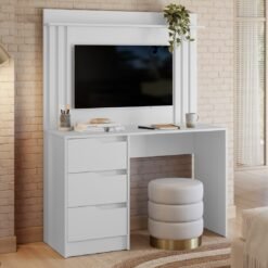 Escrivaninha com Painel Doble Branco Fosco - MÓVEIS ALBATROZ