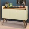 Buffet 3 Portas Gold Pérola/Mel - MÓVEIS PRIMUS